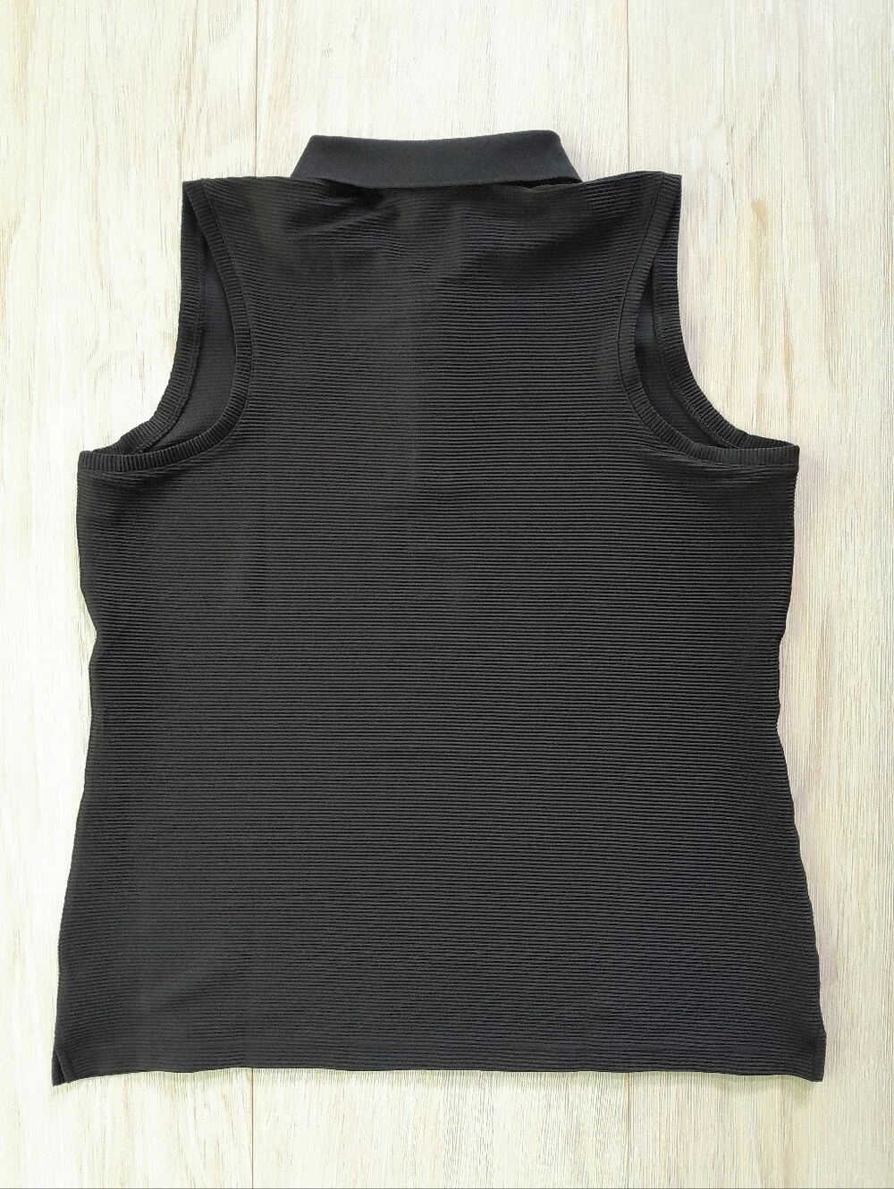 Nike Dri-Fit Sleeveless Golf Polo Ribbed Tank Black
